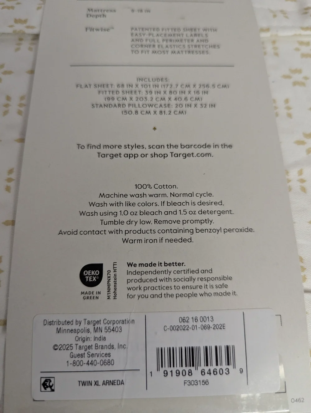 NWT Threshold Performance Twin Sheet Set